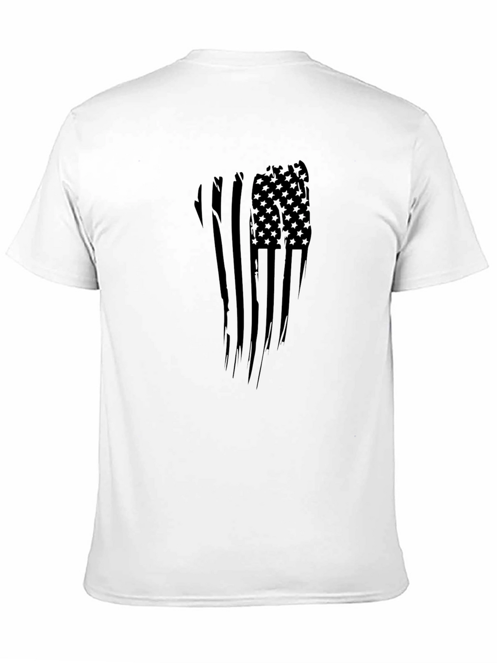Distressed American Flag Graphic Tee - Black