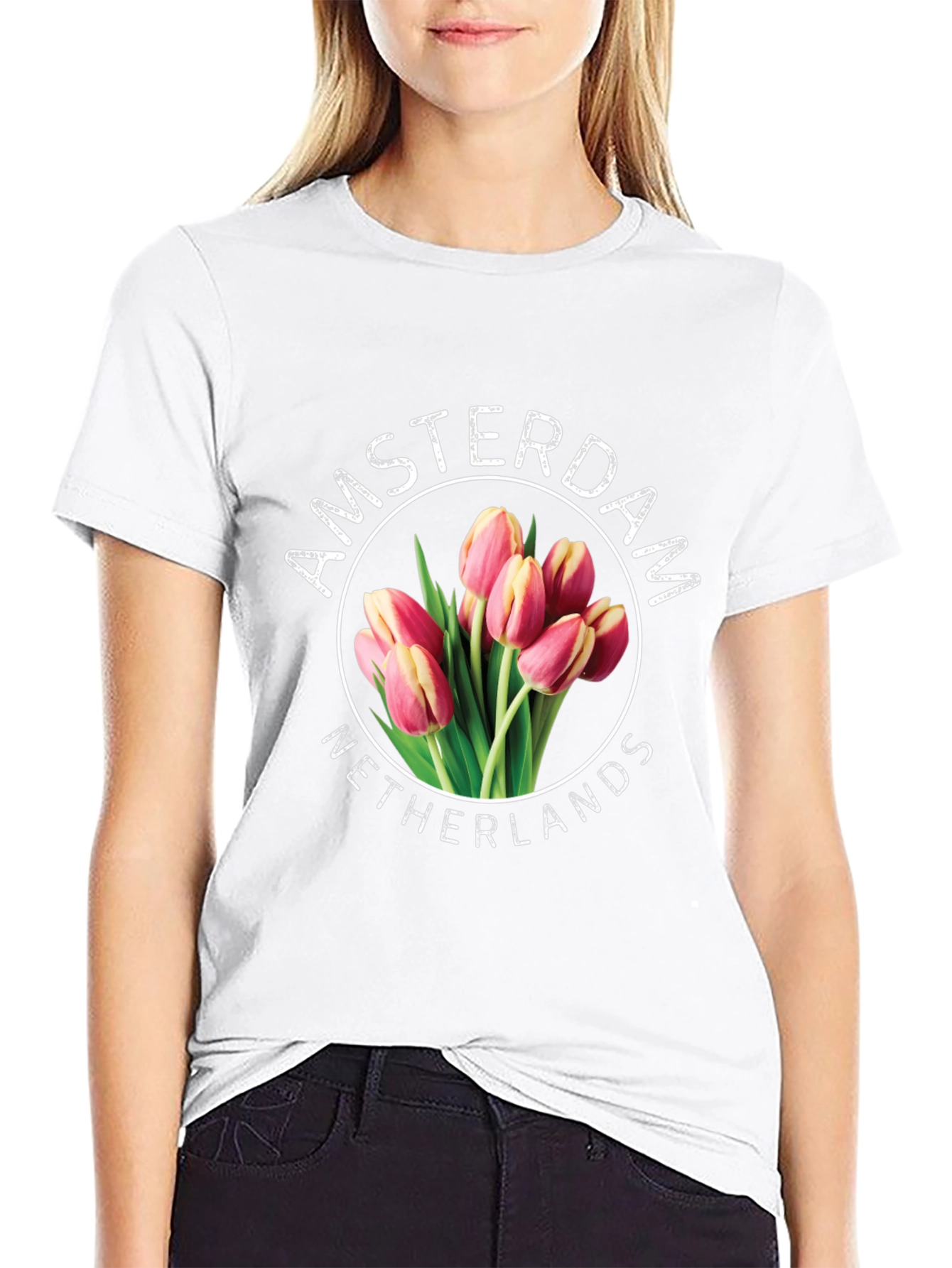 Amsterdam Netherlands Tulip Graphic T-Shirt