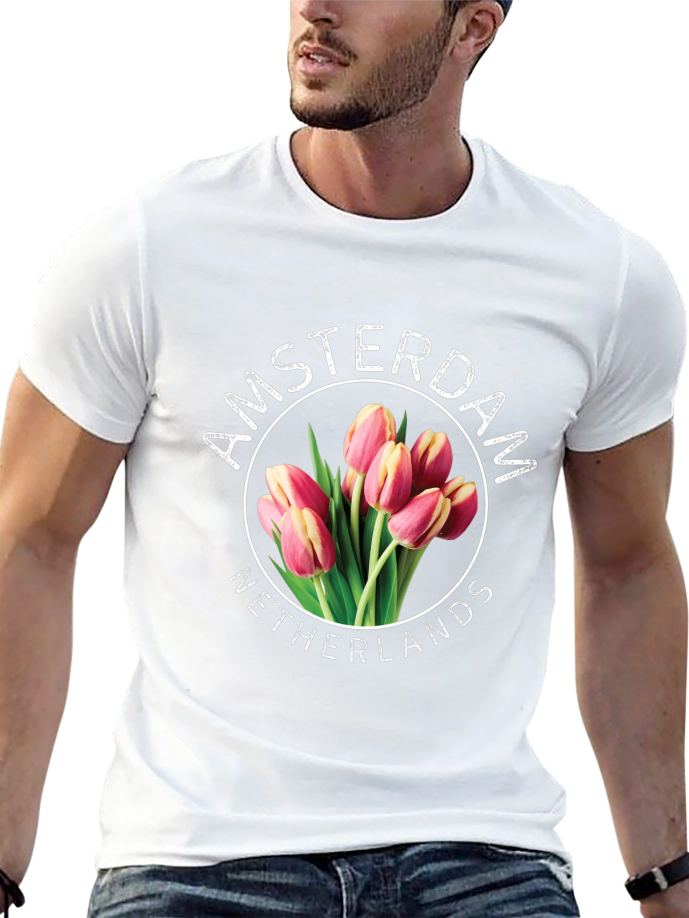 Amsterdam Netherlands Tulip Graphic T-Shirt