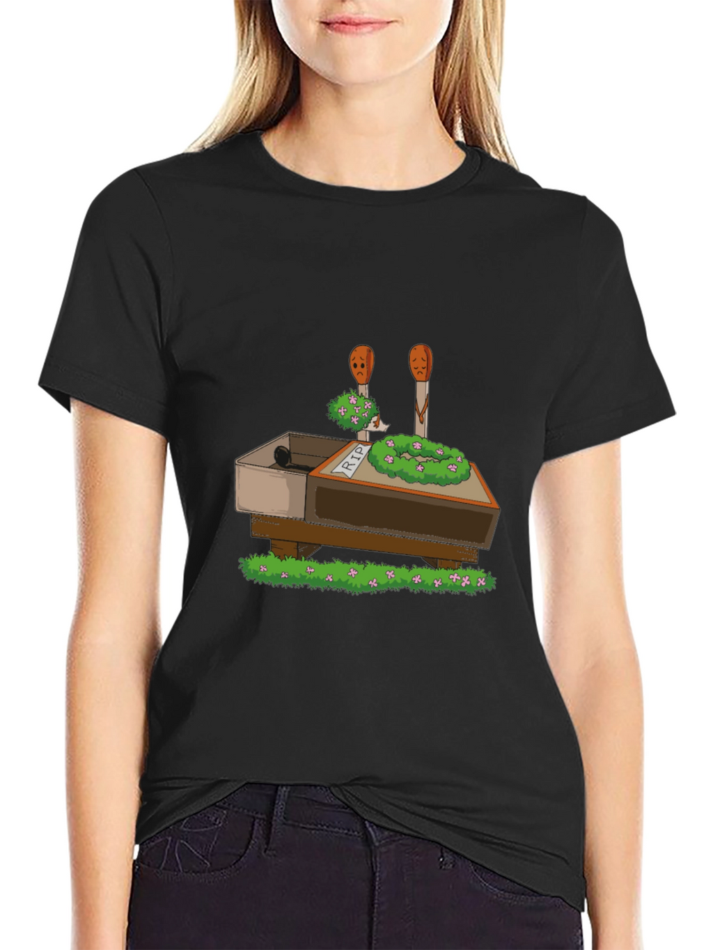 RIP Funny Matchsticks T-Shirt - Black Cotton Tee