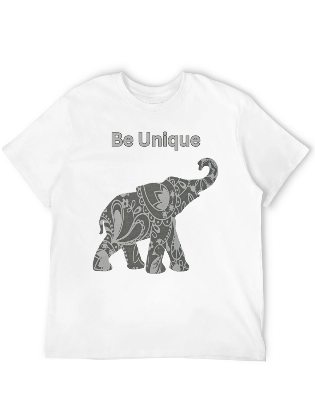 Unique Elephant Graphic Tee - Black Cotton Blend