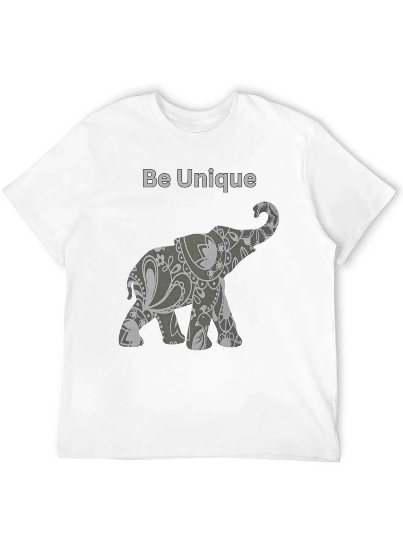Unique Elephant Graphic Tee - Black Cotton Blend