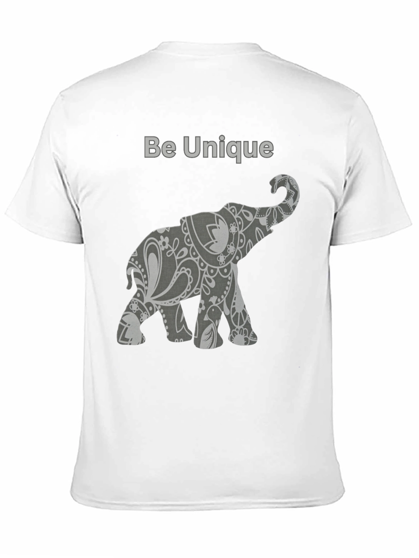 Unique Elephant Graphic Tee - Black Cotton Blend