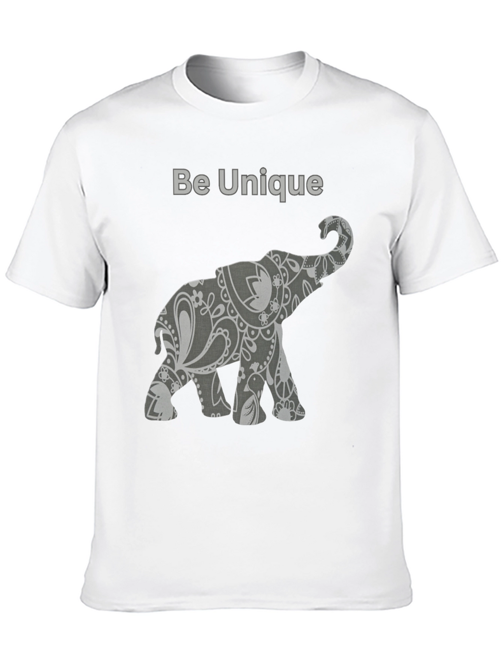 Unique Elephant Graphic Tee - Black Cotton Blend