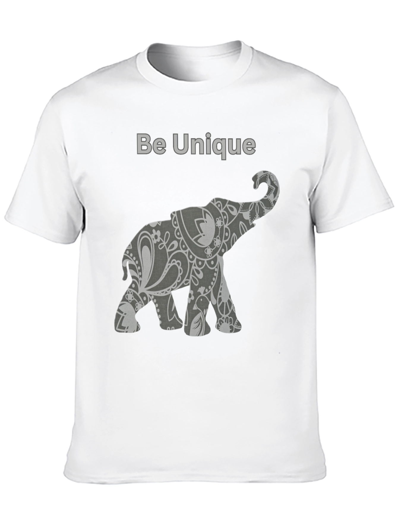 Unique Elephant Graphic Tee - Black Cotton Blend