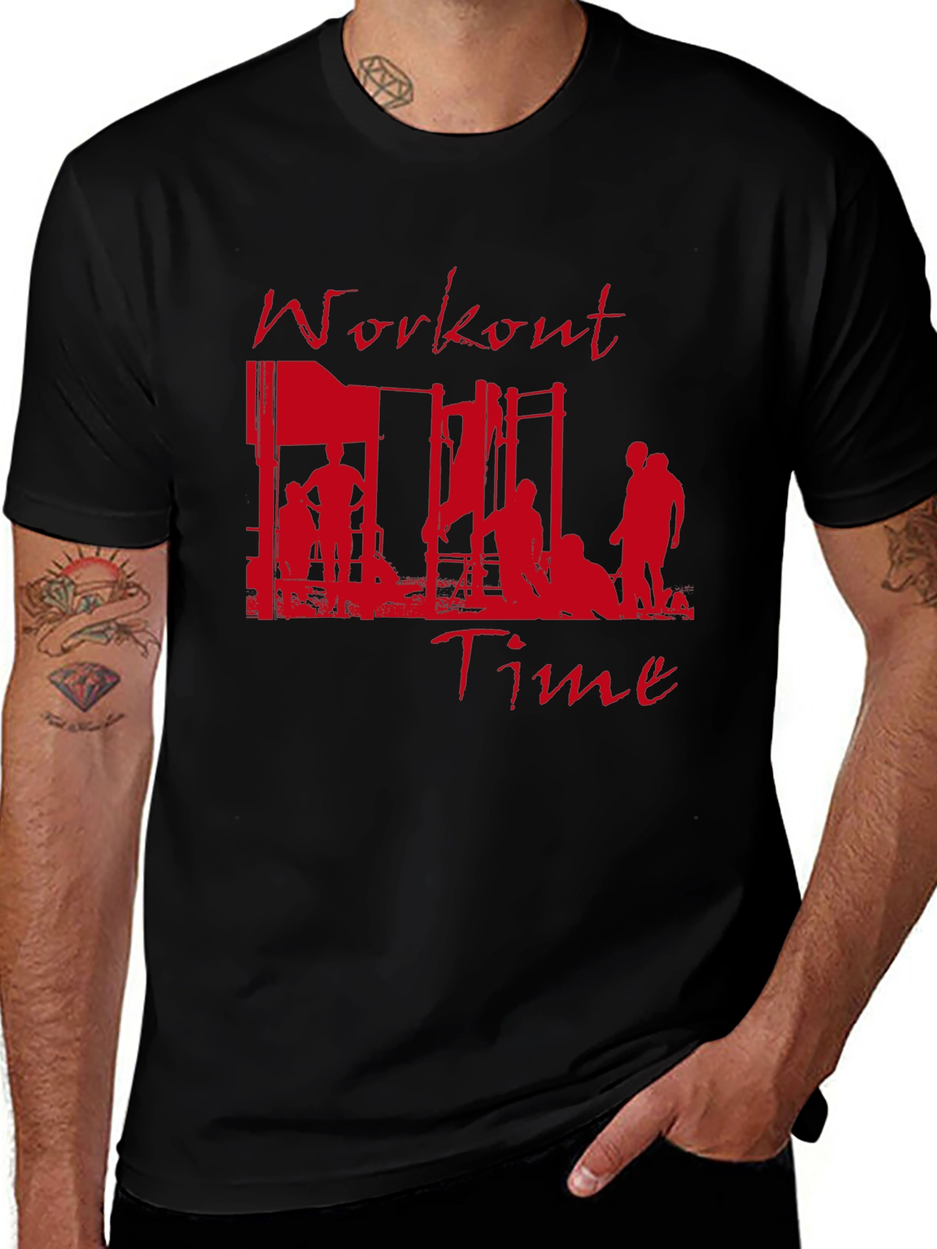 Workout Time Graphic Tee - Fitness Inspired T-Shirt