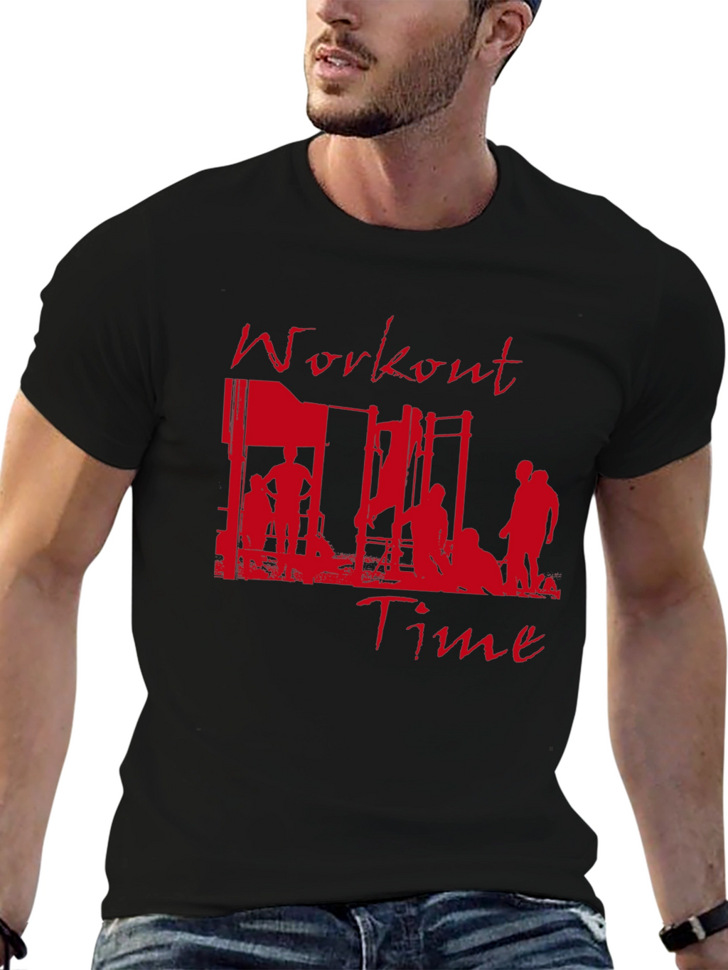 Workout Time Graphic Tee - Fitness Inspired T-Shirt