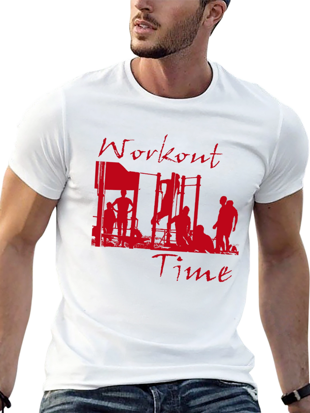 Workout Time Graphic Tee - Fitness Inspired T-Shirt