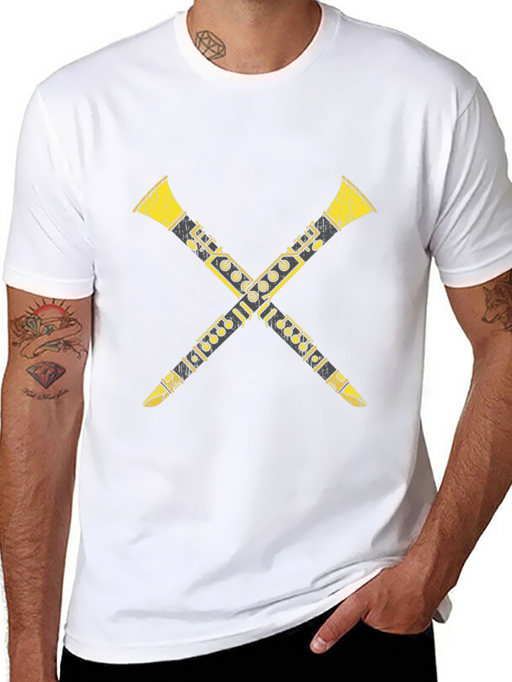 Crossed Clarinets Graphic Tee - Musicians T-Shirt