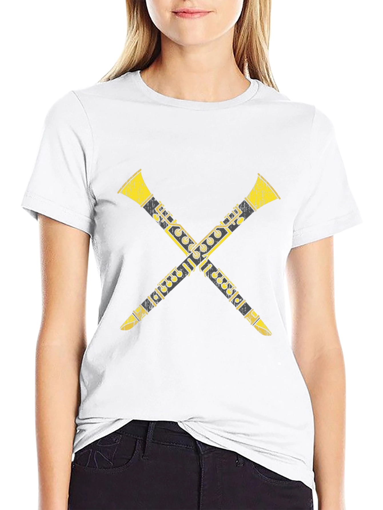 Crossed Clarinets Graphic Tee - Musicians T-Shirt