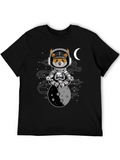 Astronaut Dog Moon T-Shirt