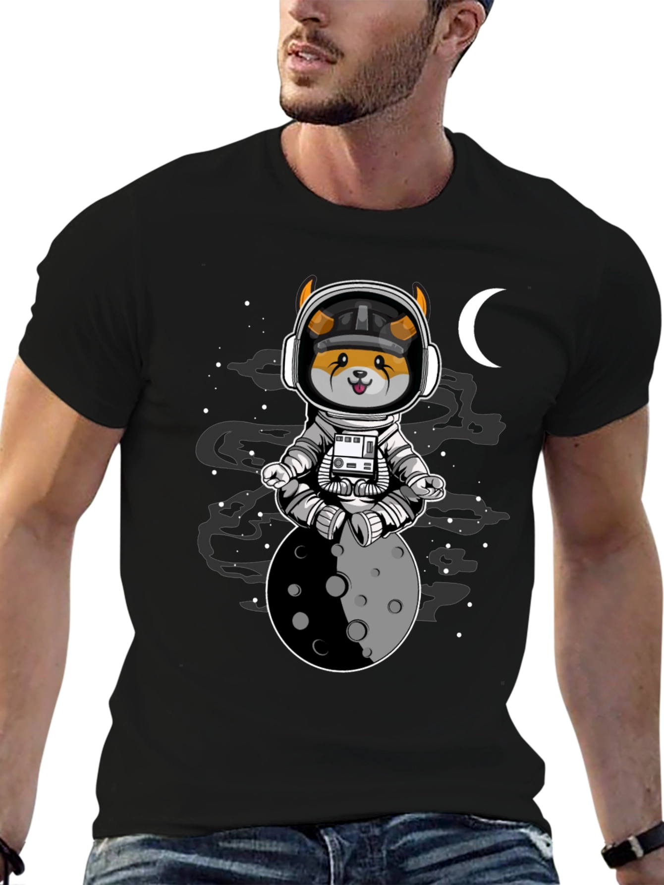 Astronaut Dog Moon T-Shirt