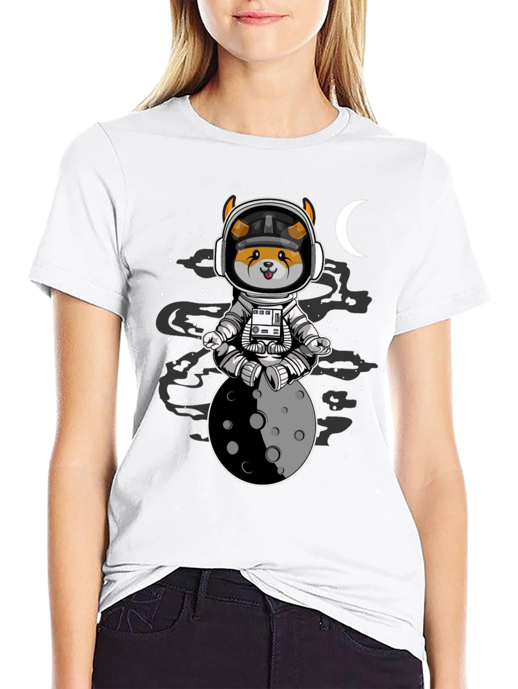Astronaut Dog Moon T-Shirt