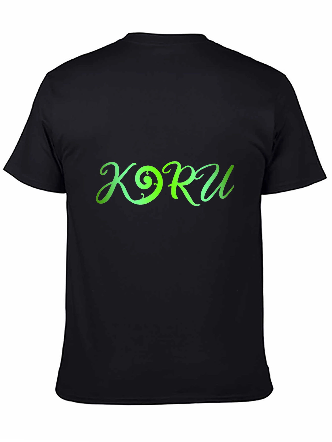 Koru Green Gradient Graphic Black T-Shirt