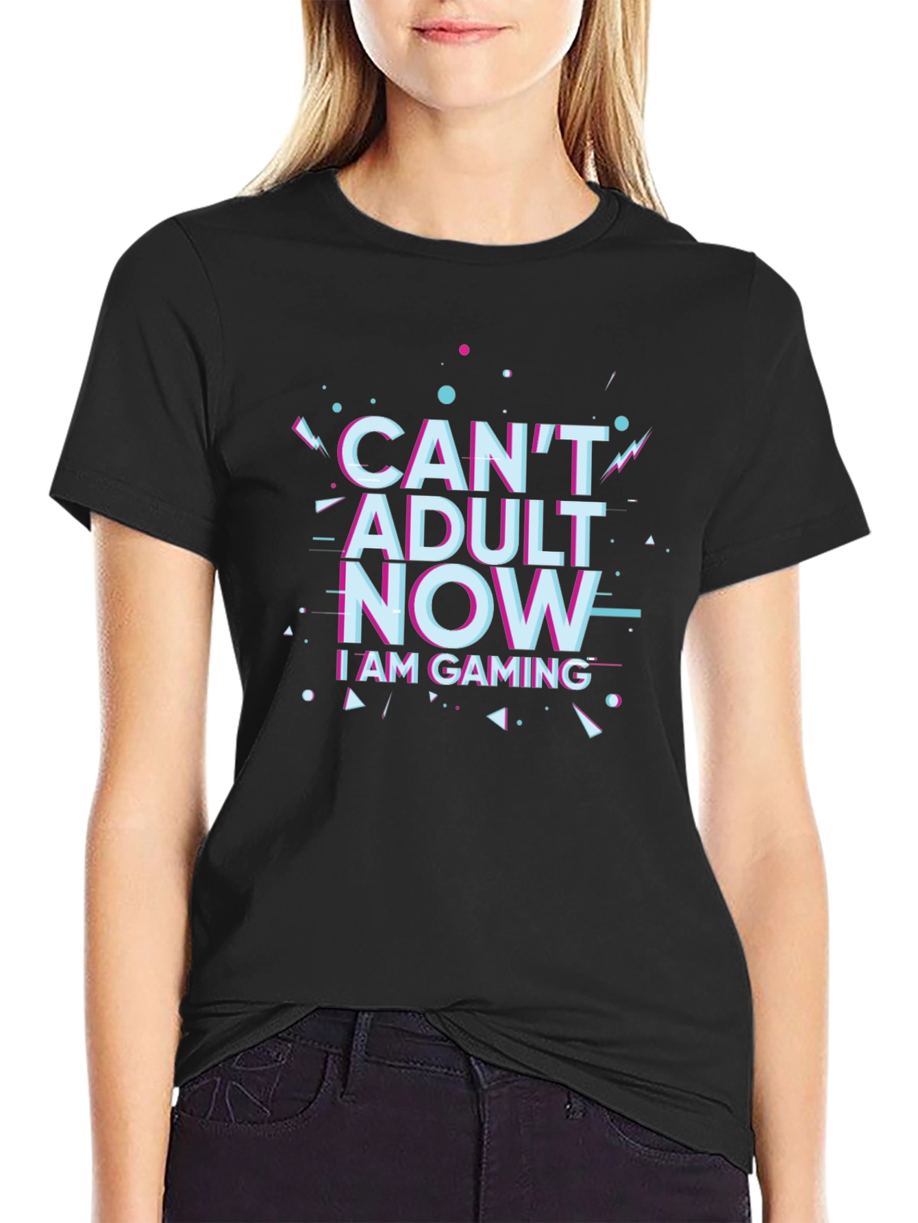 Cant Adult Now Gaming Black T-Shirt
