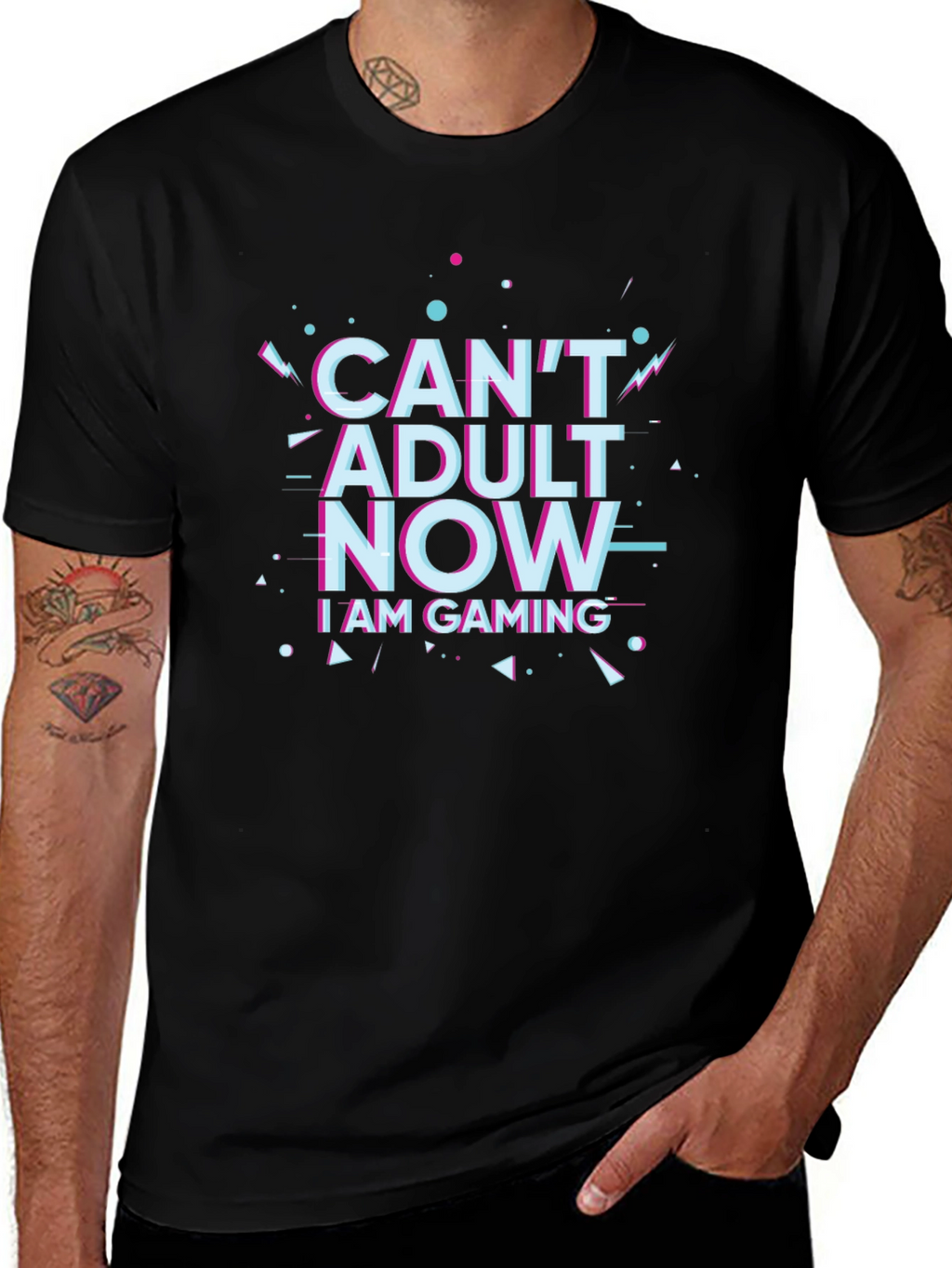 Cant Adult Now Gaming Black T-Shirt