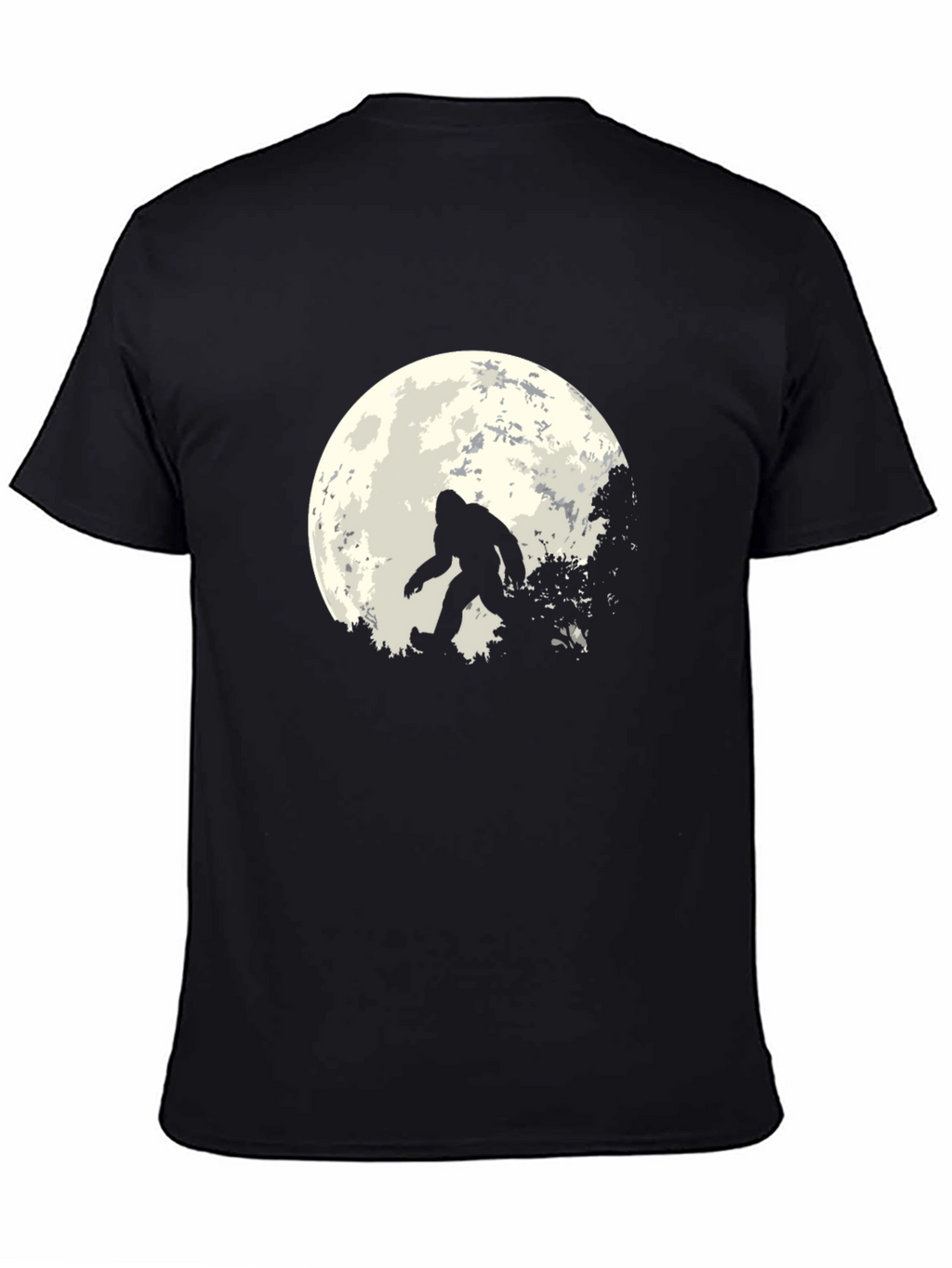 Bigfoot Moon Graphic Tee - Black Sasquatch T-Shirt