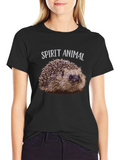 Hedgehog Spirit Animal Graphic T-Shirt