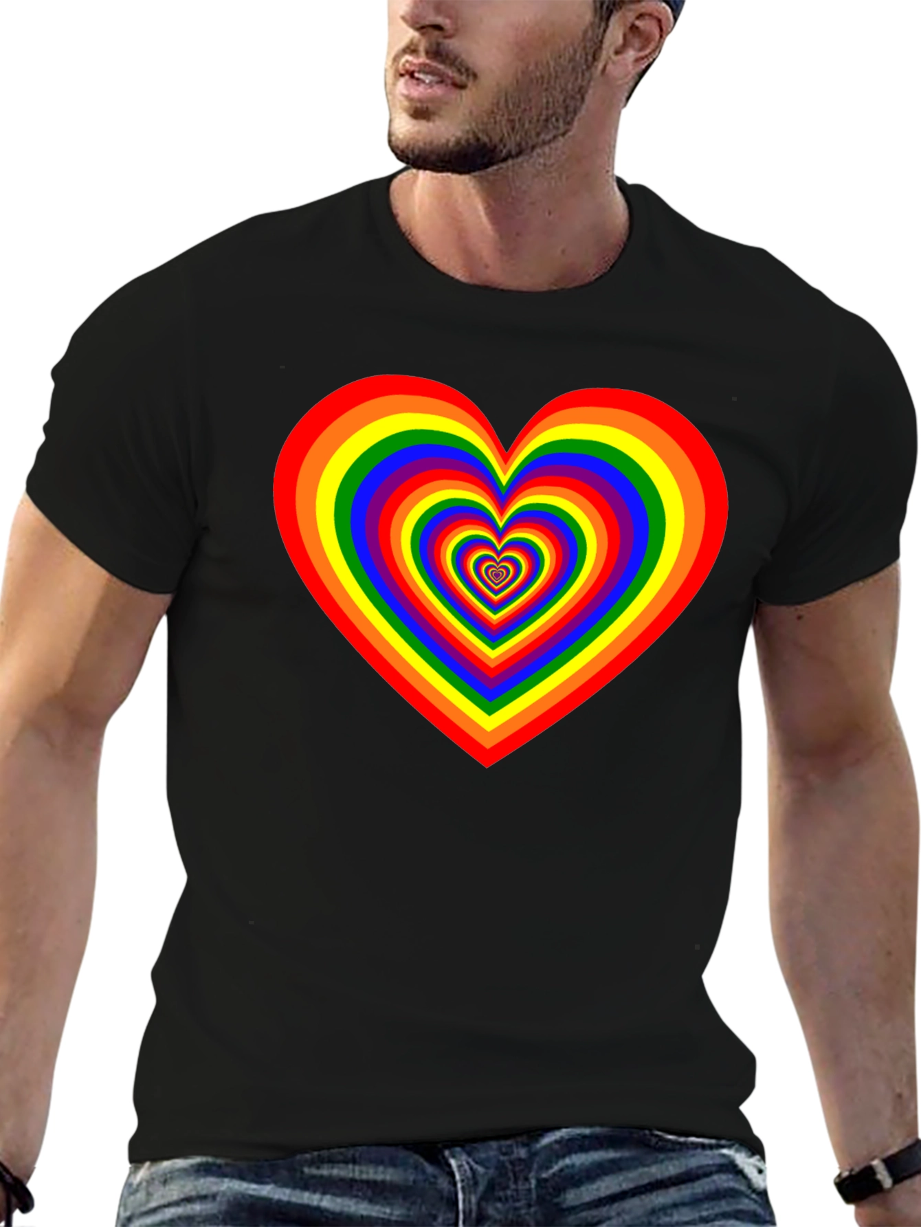 Rainbow Heart Graphic Tee - Pride Apparel
