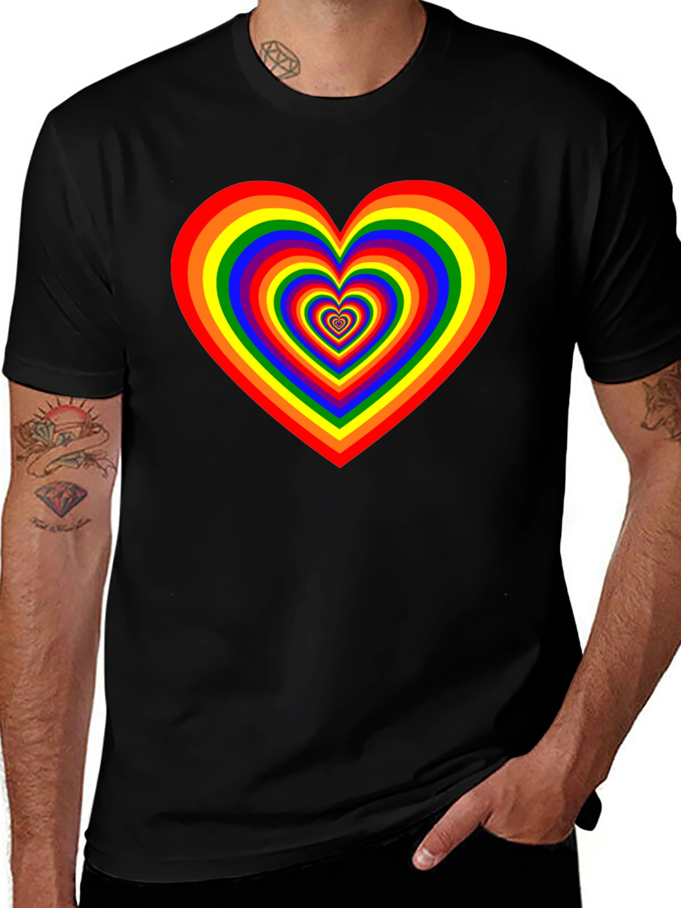 Rainbow Heart Graphic Tee - Pride Apparel