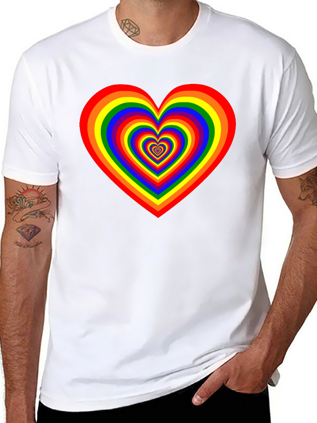 Rainbow Heart Graphic Tee - Pride Apparel