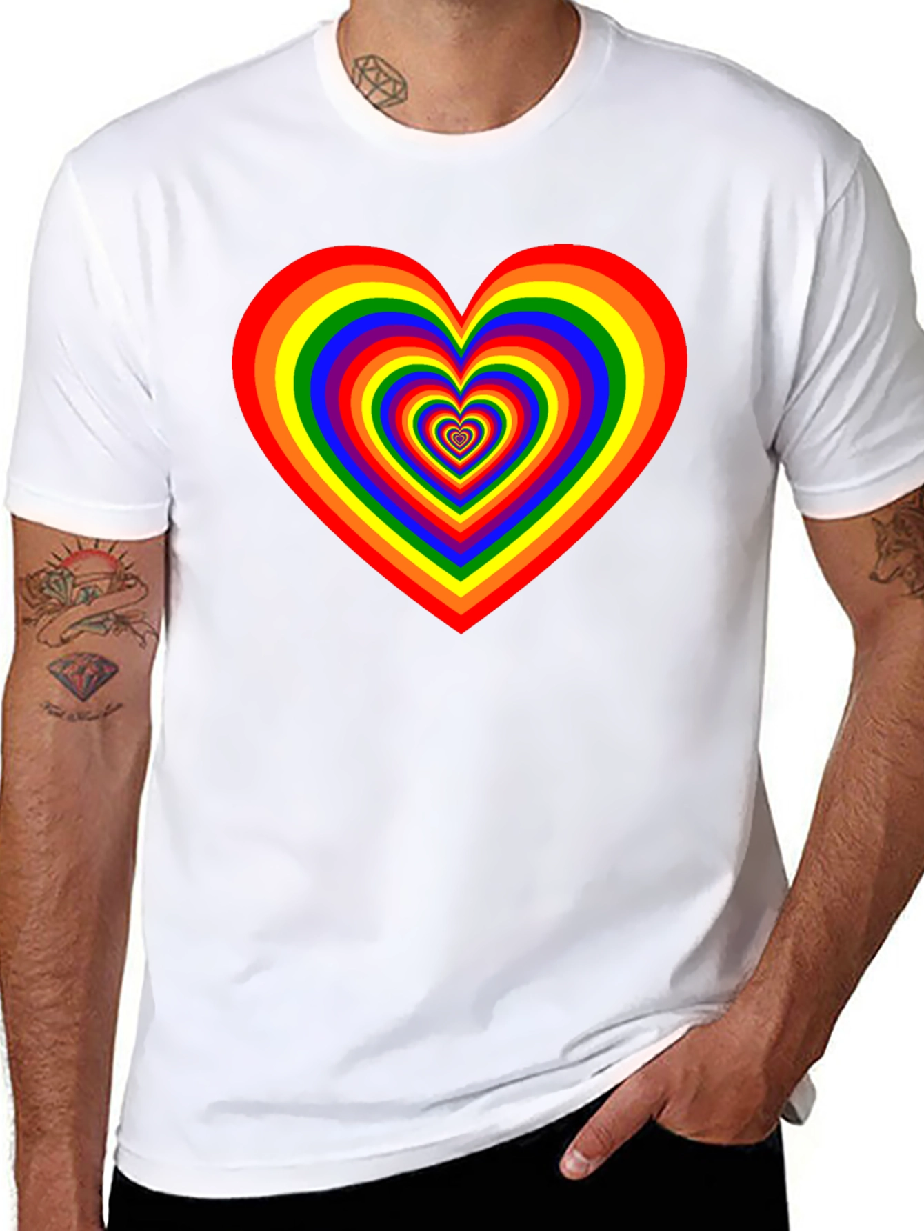 Rainbow Heart Graphic Tee - Pride Apparel