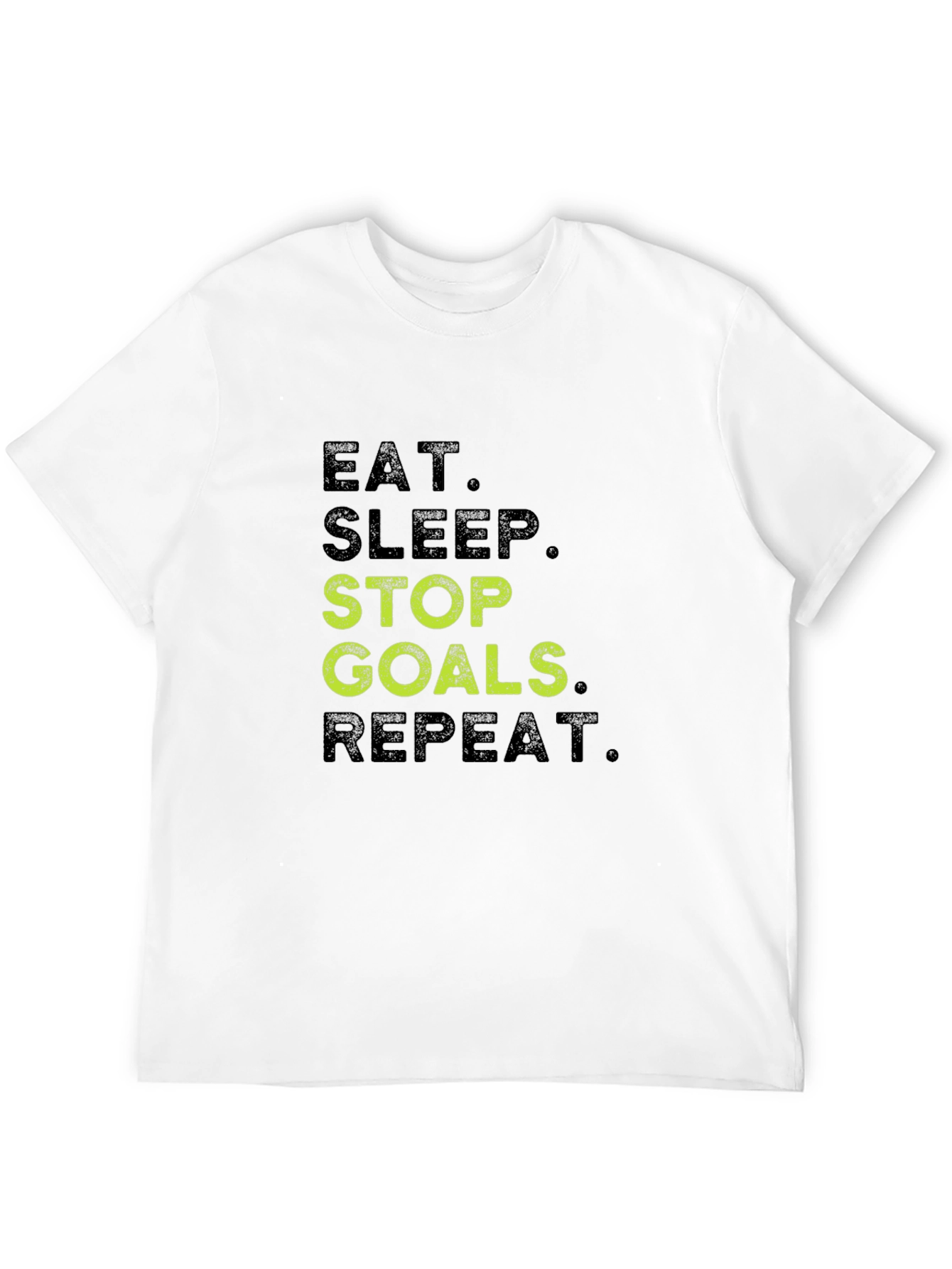 Eat Sleep Stop Goals Repeat Black T-Shirt