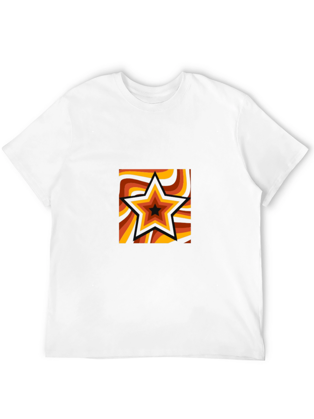 Retro Star Graphic Tee - Black Cotton T-Shirt