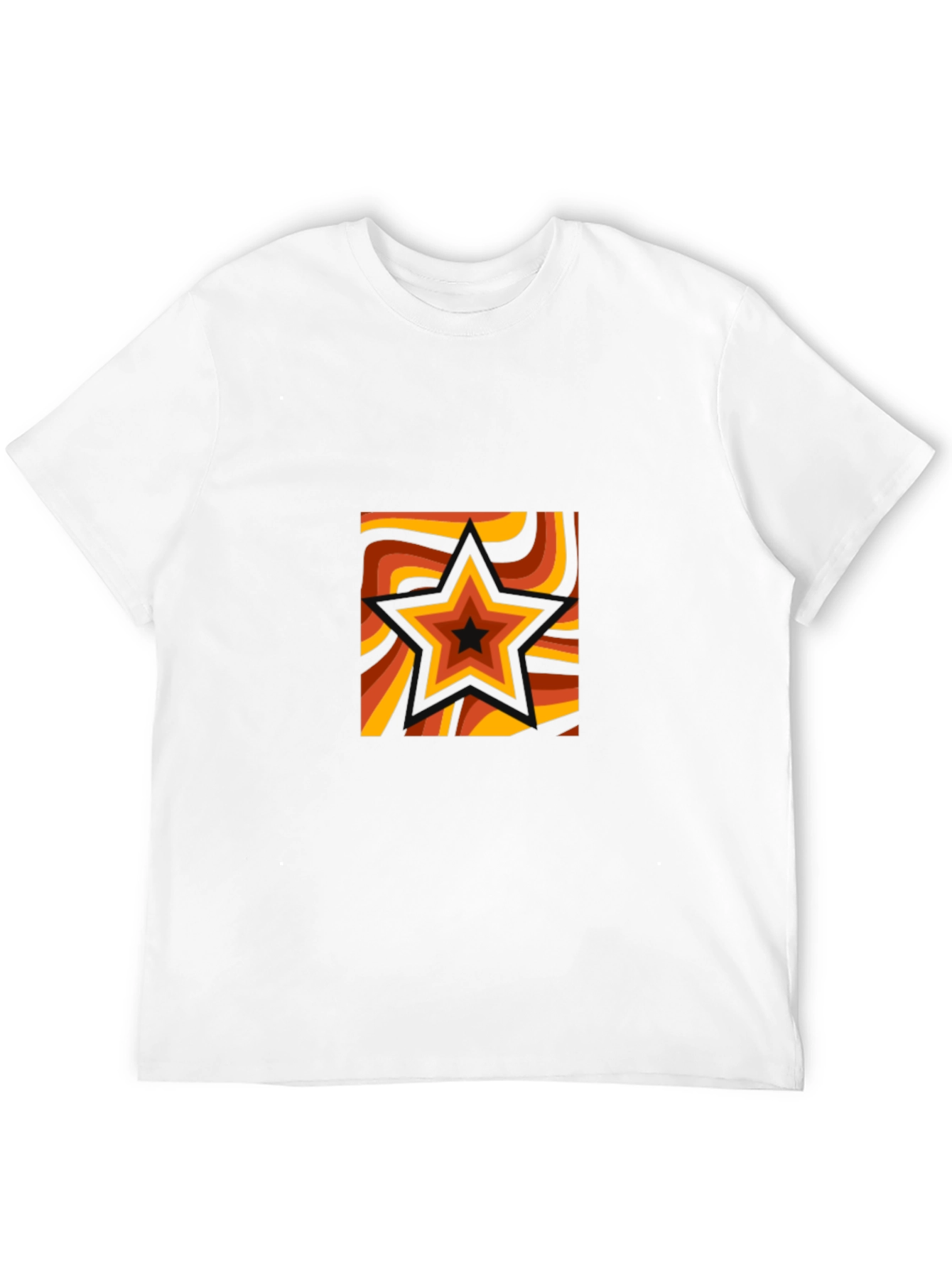 Retro Star Graphic Tee - Black Cotton T-Shirt