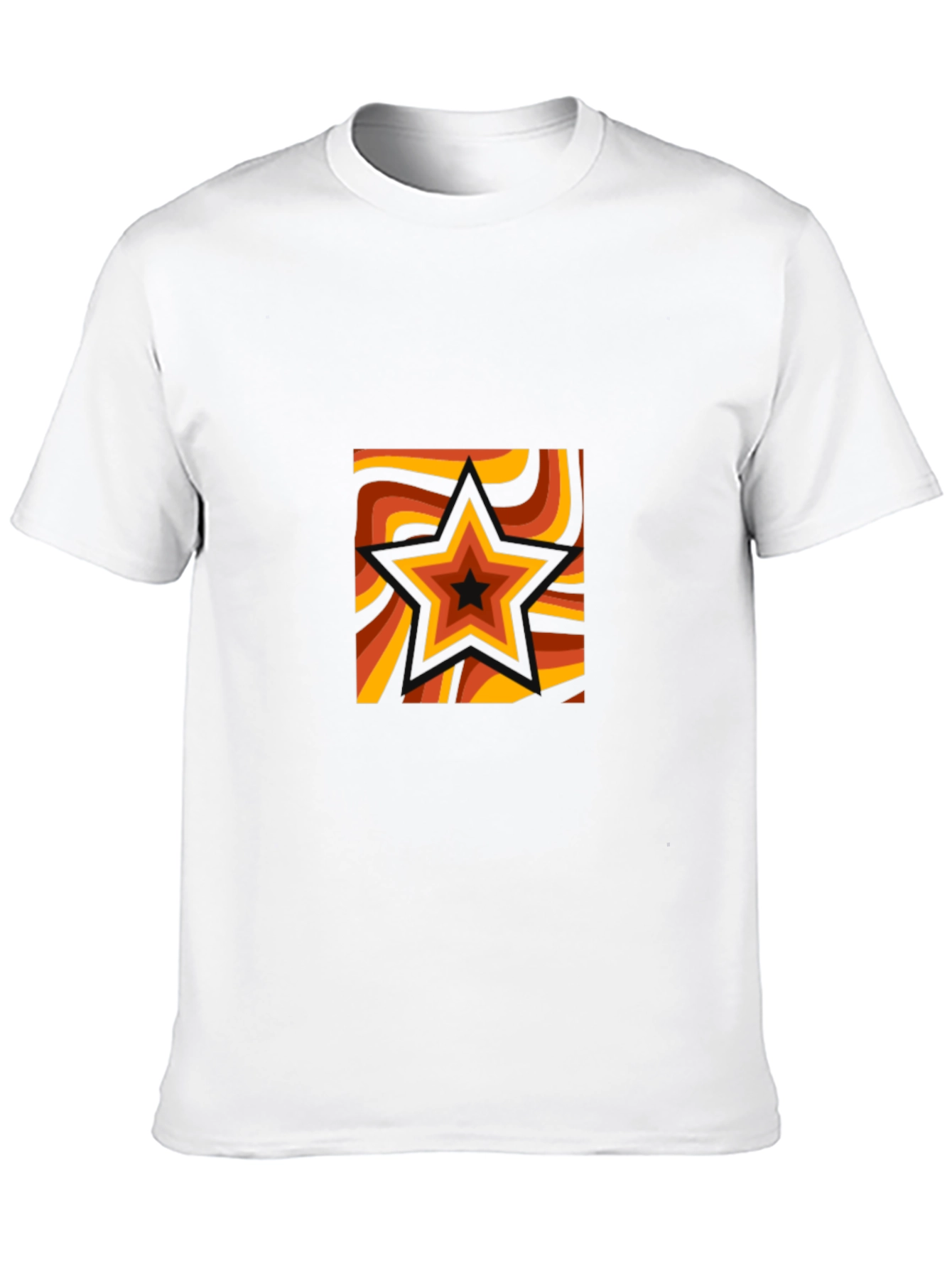 Retro Star Graphic Tee - Black Cotton T-Shirt