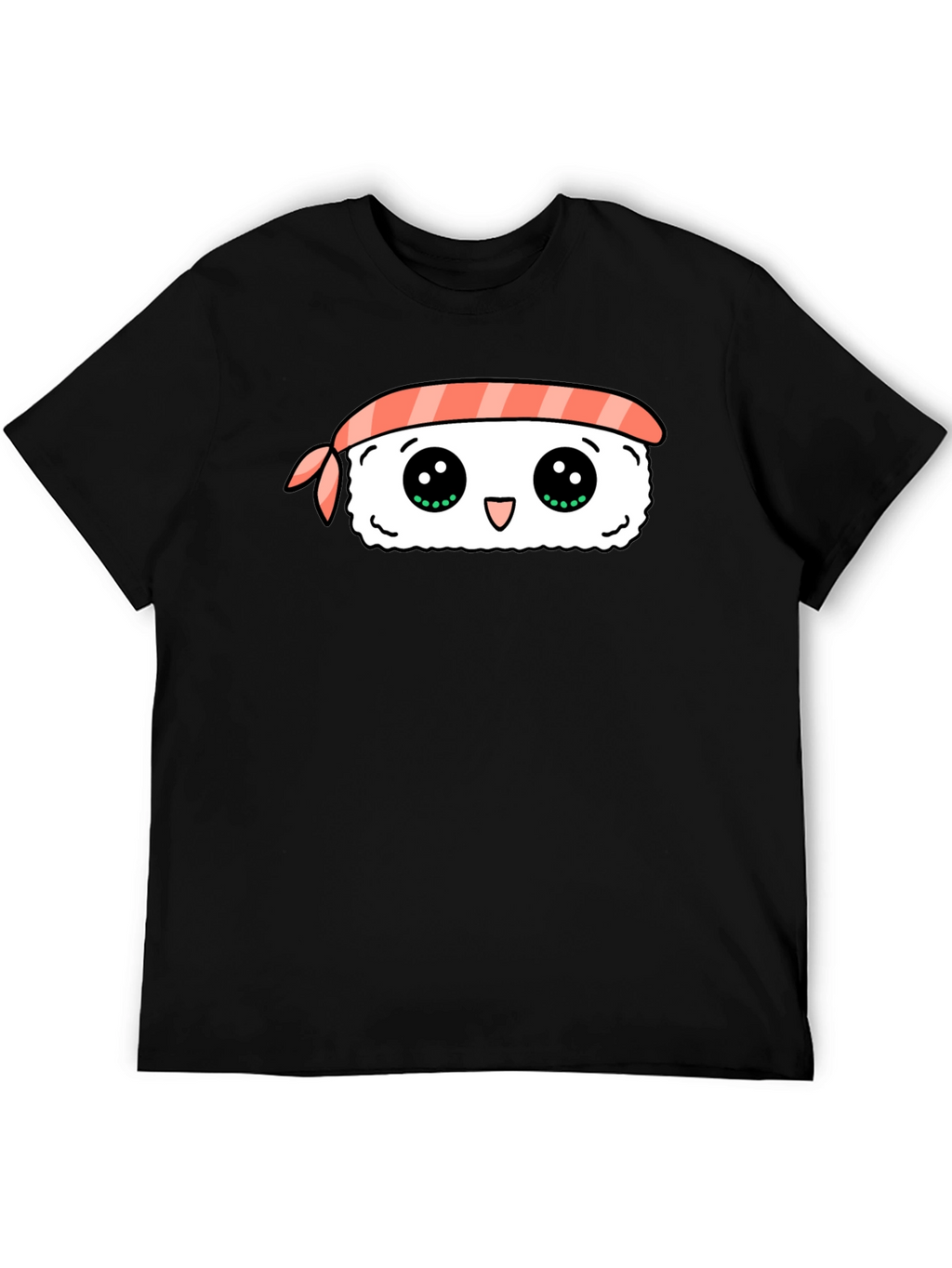 Kawaii Sushi Graphic Black T-Shirt