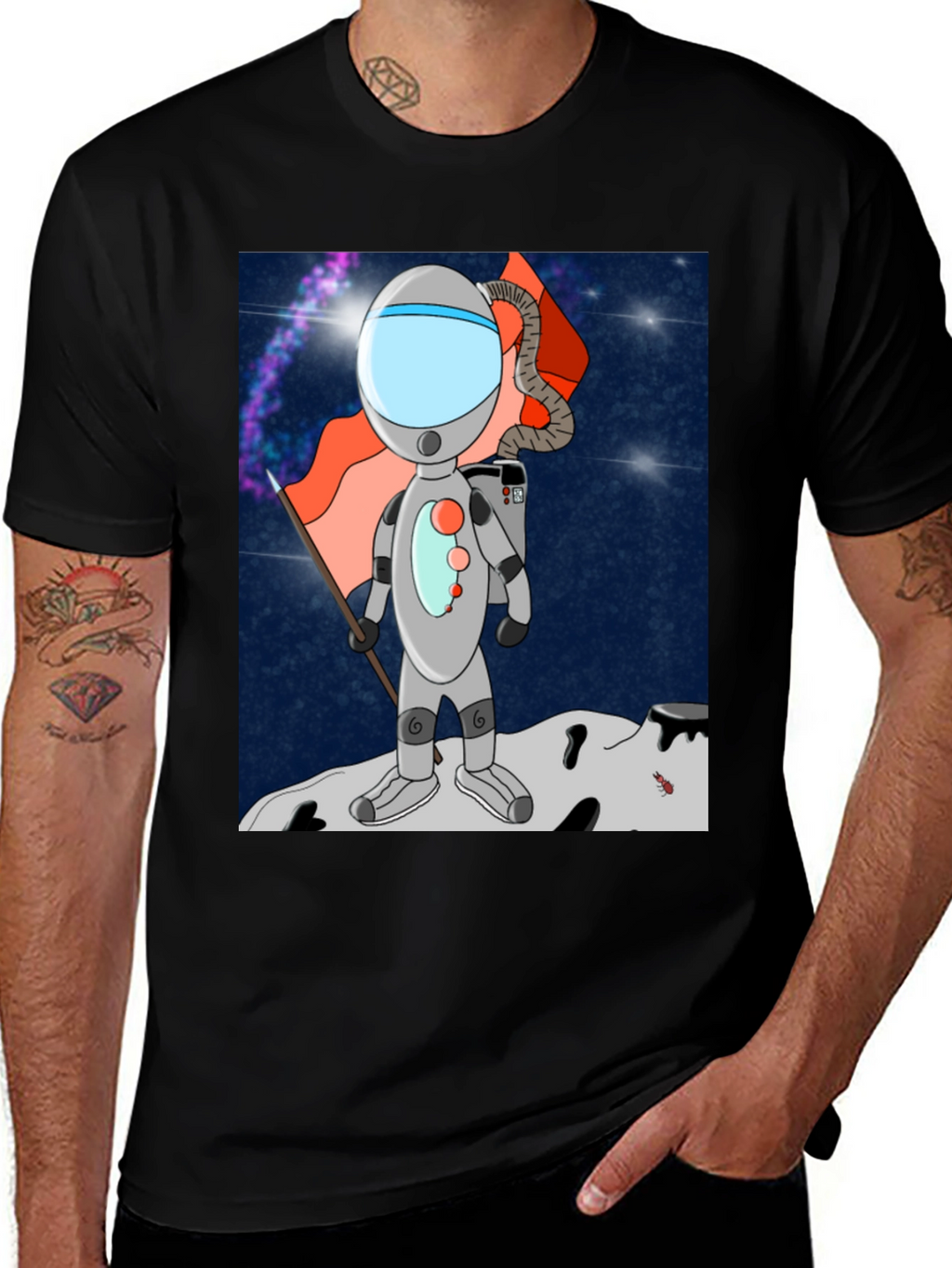 Astronaut Cartoon Graphic Tee