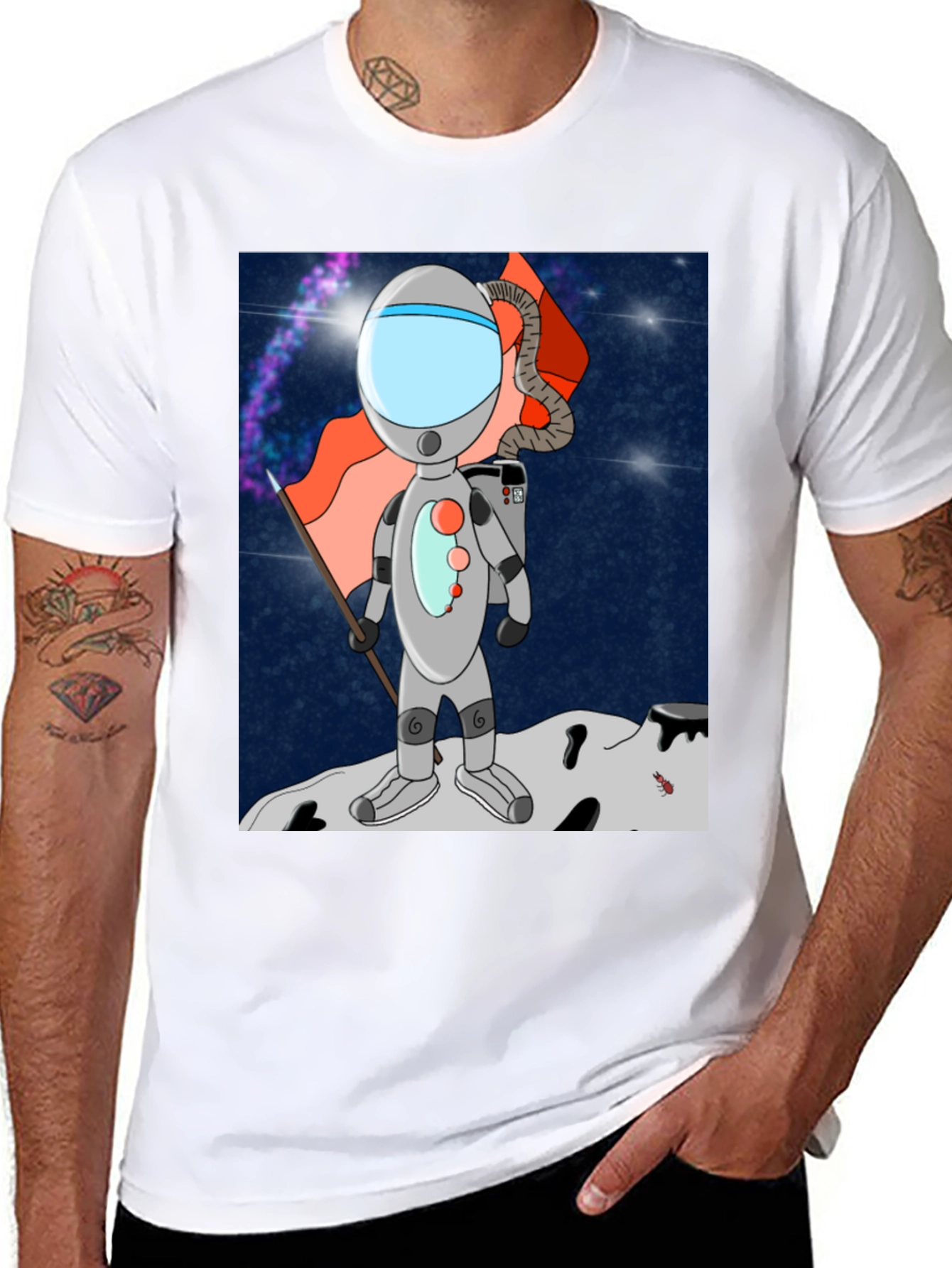 Astronaut Cartoon Graphic Tee