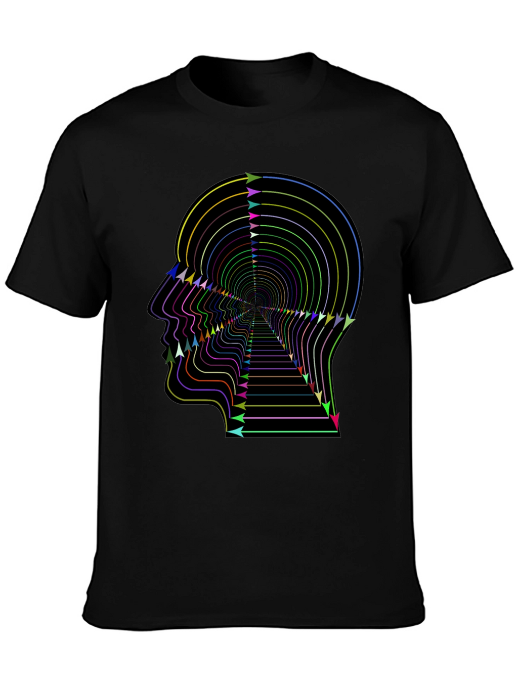 Optical Illusion Arrow Head Black T-Shirt
