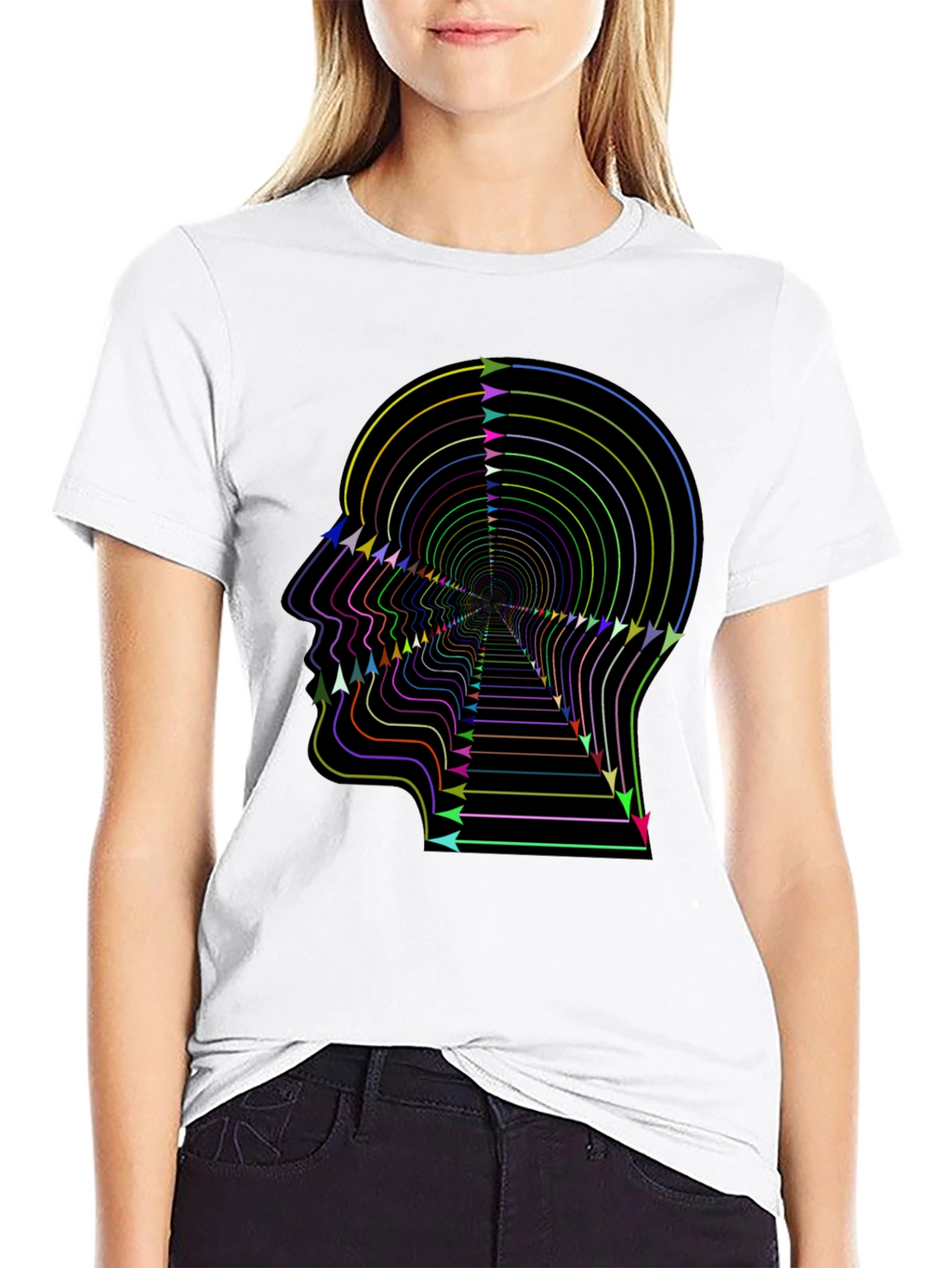 Optical Illusion Arrow Head Black T-Shirt