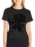 Optical Illusion Arrow Head Black T-Shirt