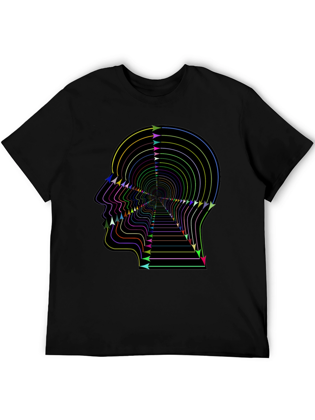 Optical Illusion Arrow Head Black T-Shirt