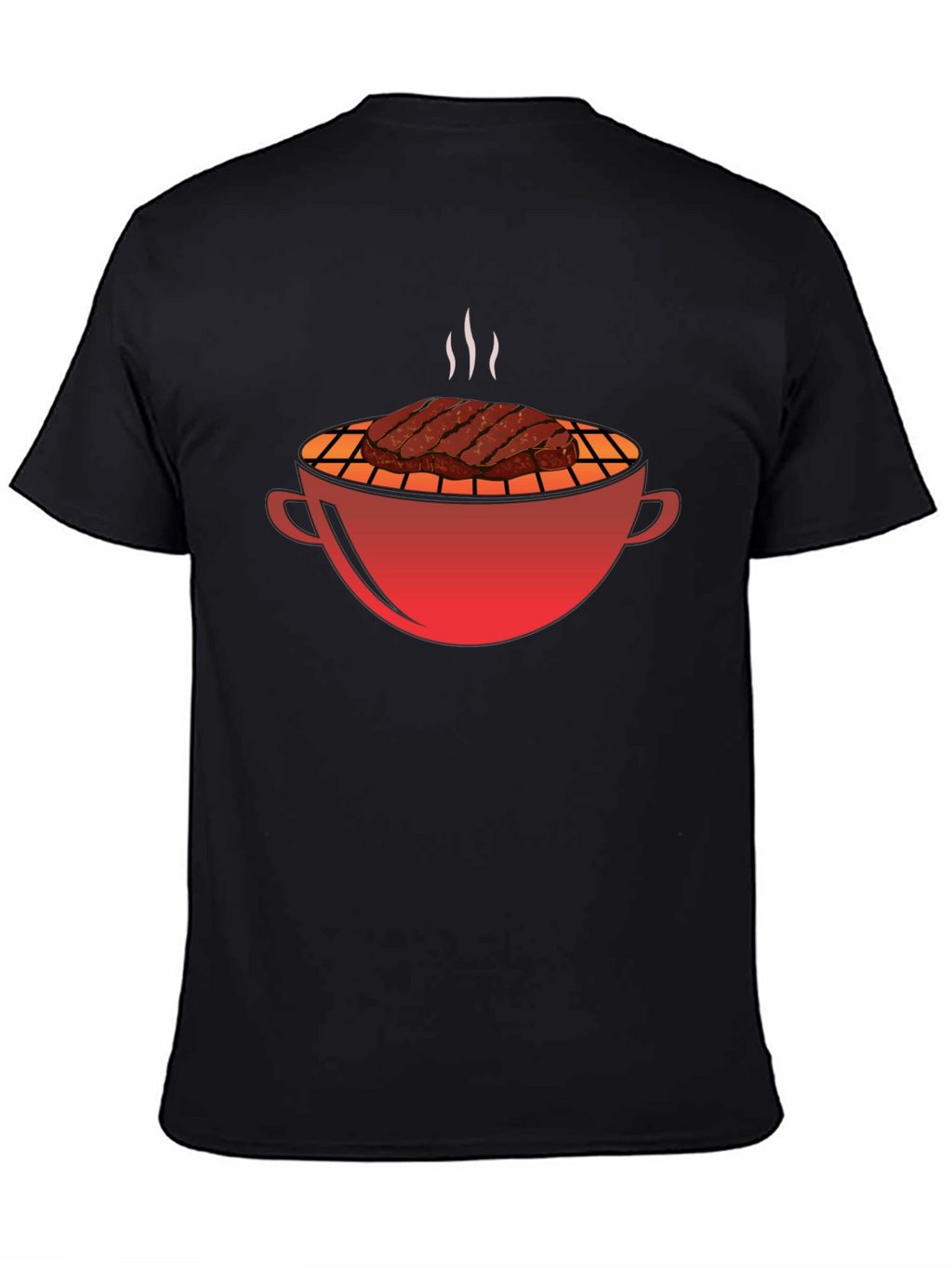 BBQ Grill & Steak Graphic T-Shirt - Black
