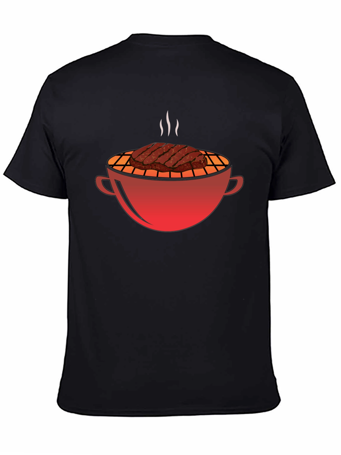 BBQ Grill & Steak Graphic T-Shirt - Black