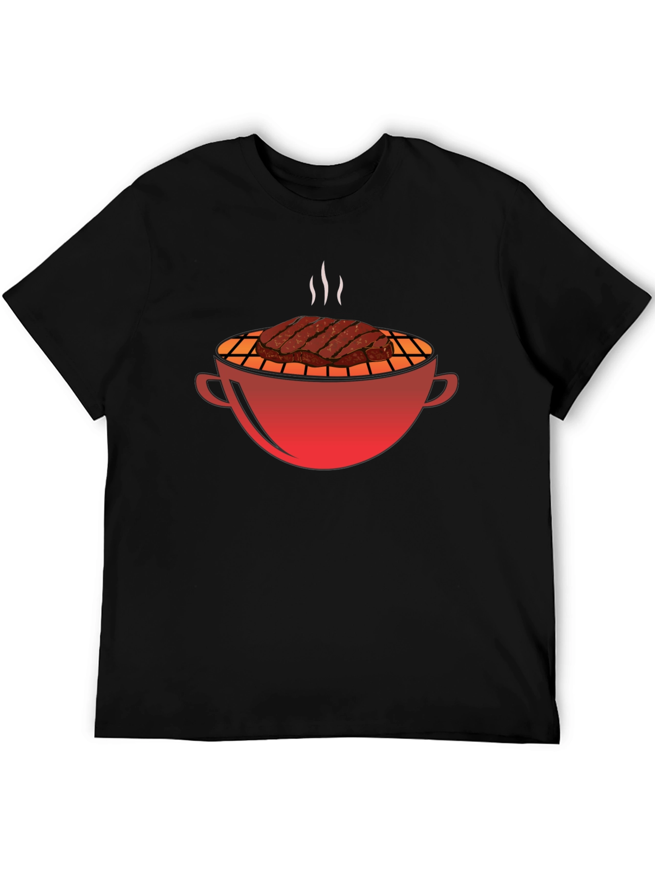 BBQ Grill & Steak Graphic T-Shirt - Black