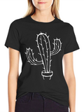 Mens Black Cactus Graphic T-Shirt