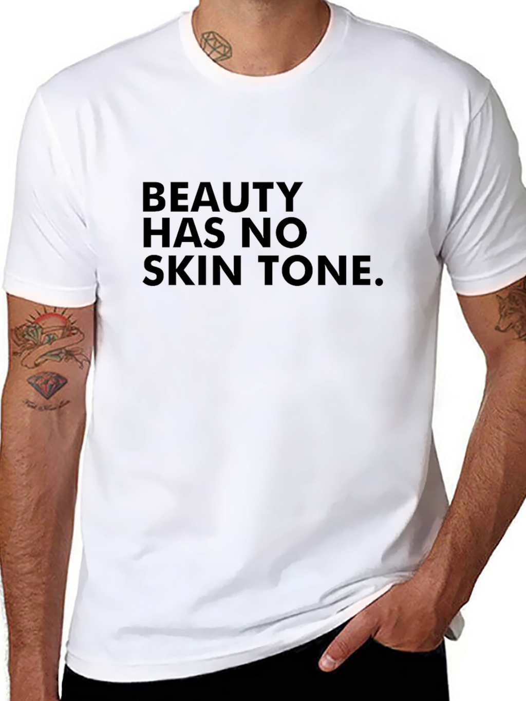 Beauty Has No Skin Tone Black Graphic T-Shirt