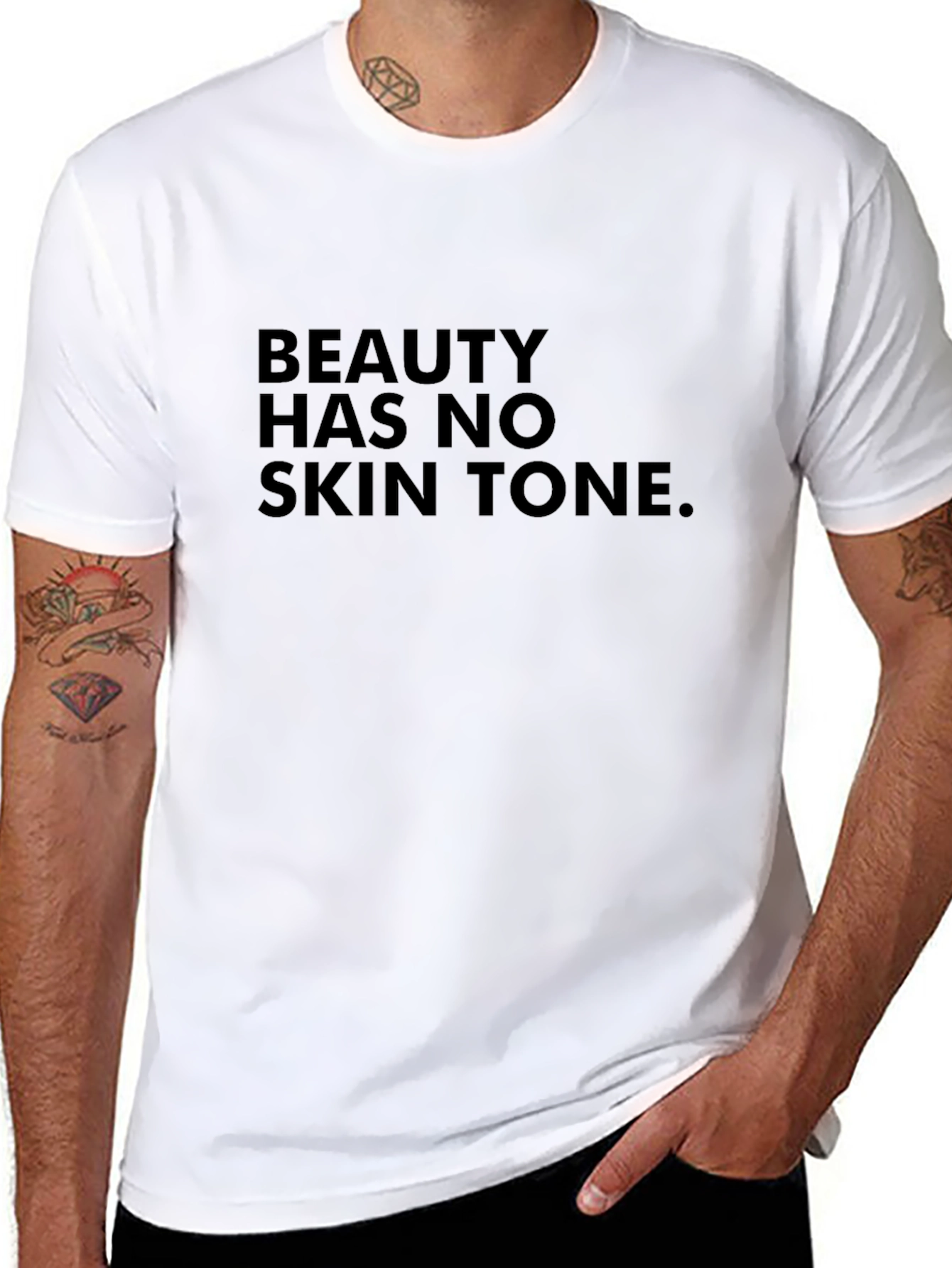 Beauty Has No Skin Tone Black Graphic T-Shirt