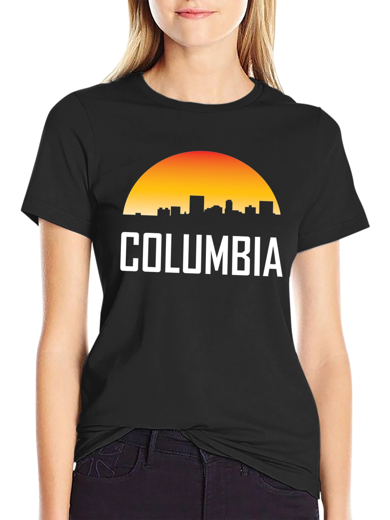 Columbia Skyline Sunset T-Shirt - Retro City Pride Tee