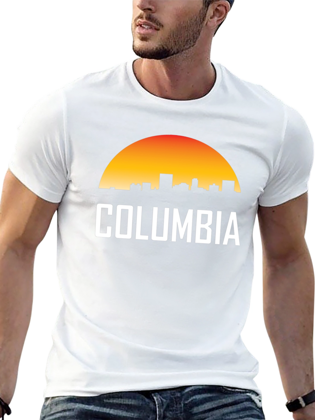 Columbia Skyline Sunset T-Shirt - Retro City Pride Tee