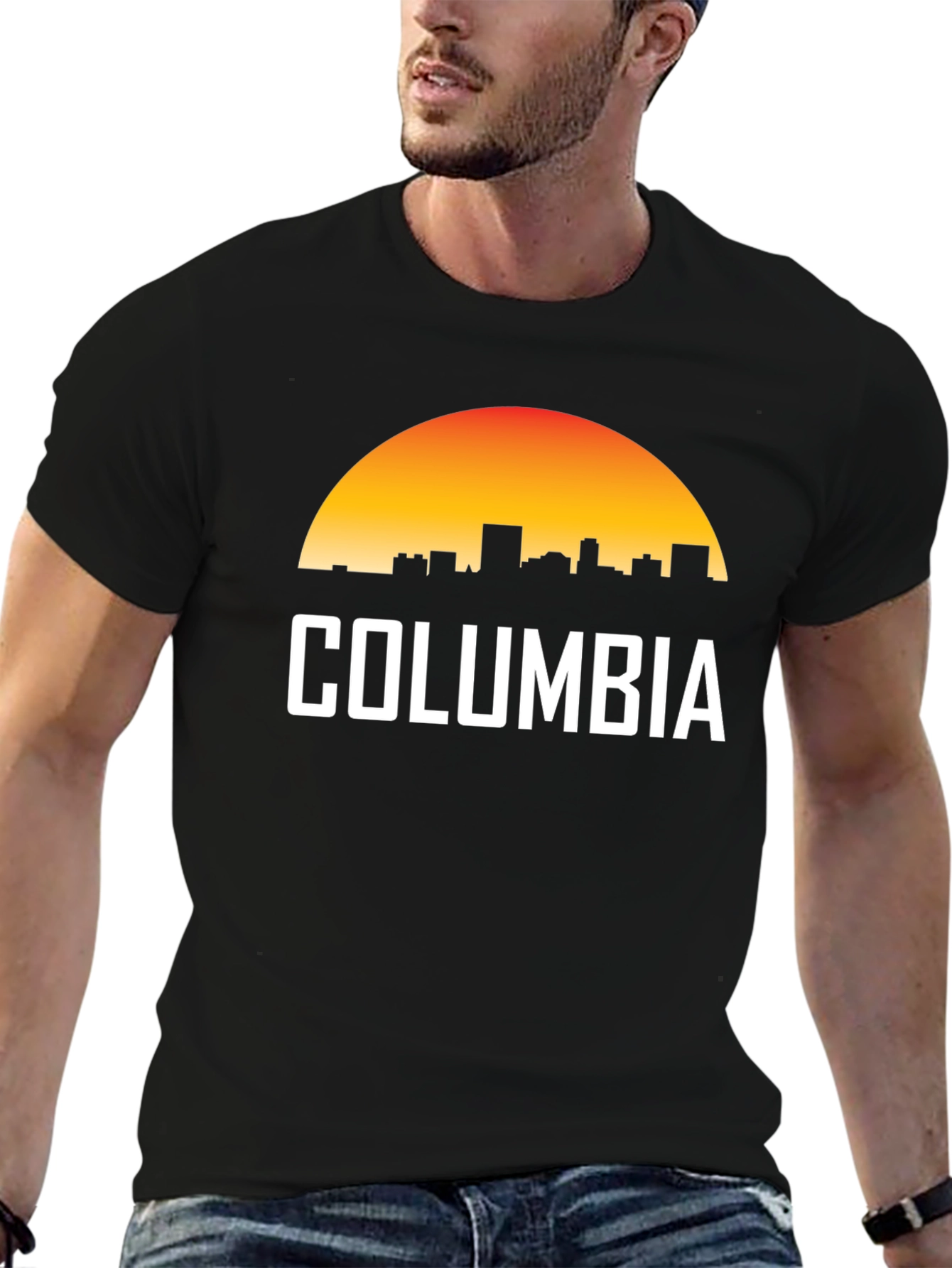 Columbia Skyline Sunset T-Shirt - Retro City Pride Tee