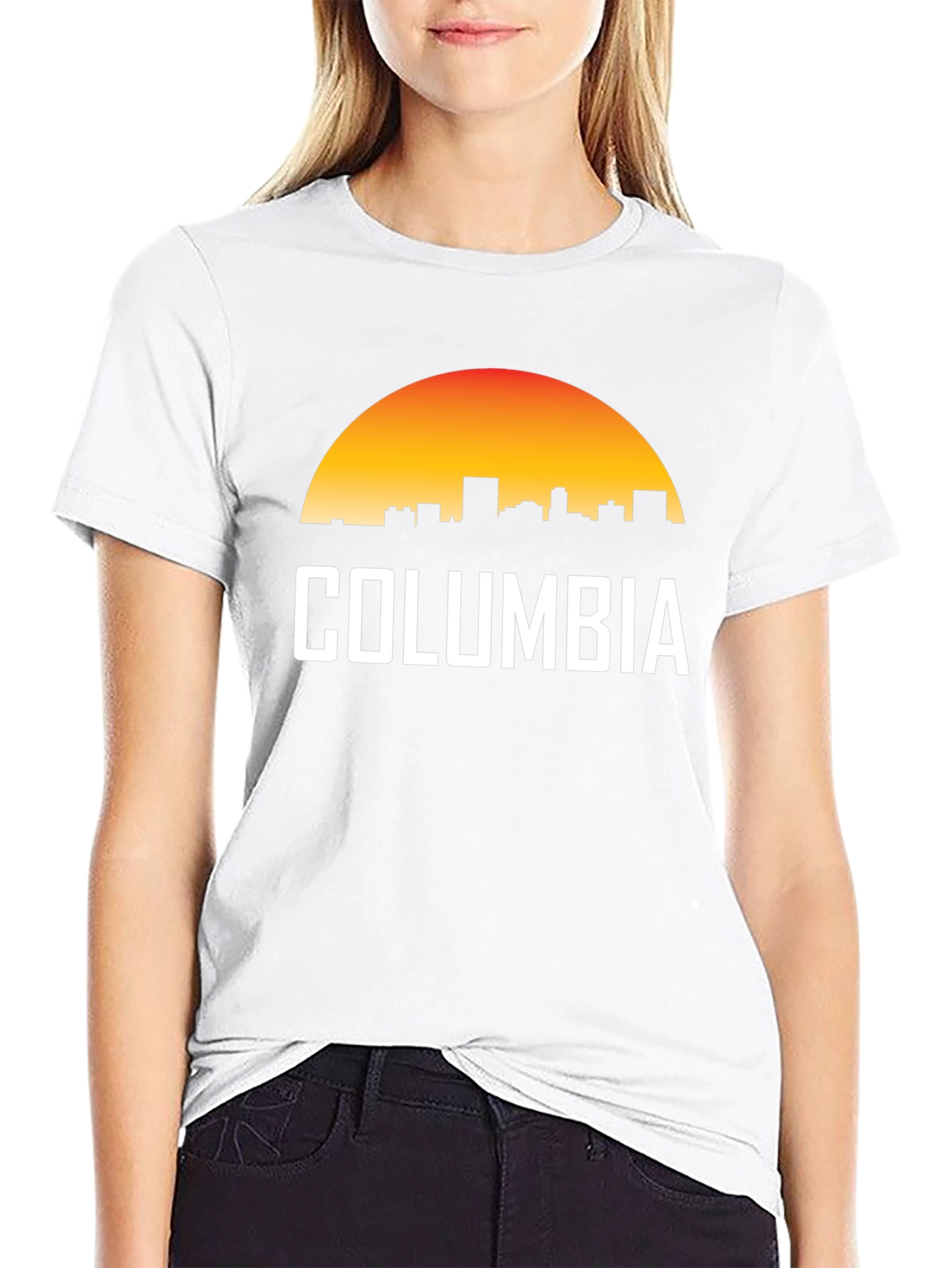 Columbia Skyline Sunset T-Shirt - Retro City Pride Tee