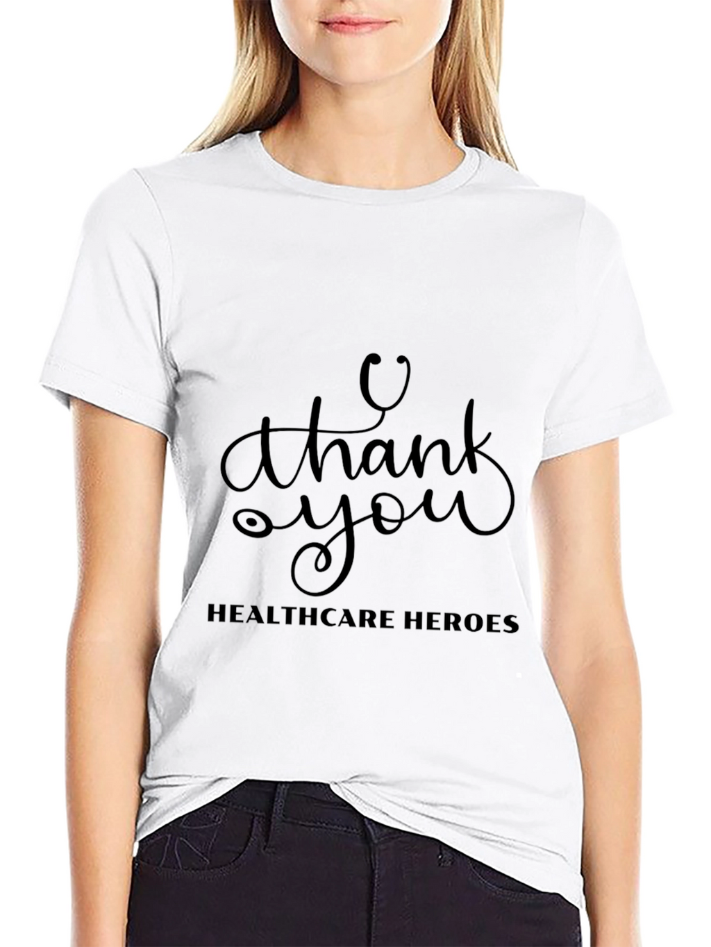 Healthcare Heroes Thank You Black T-Shirt