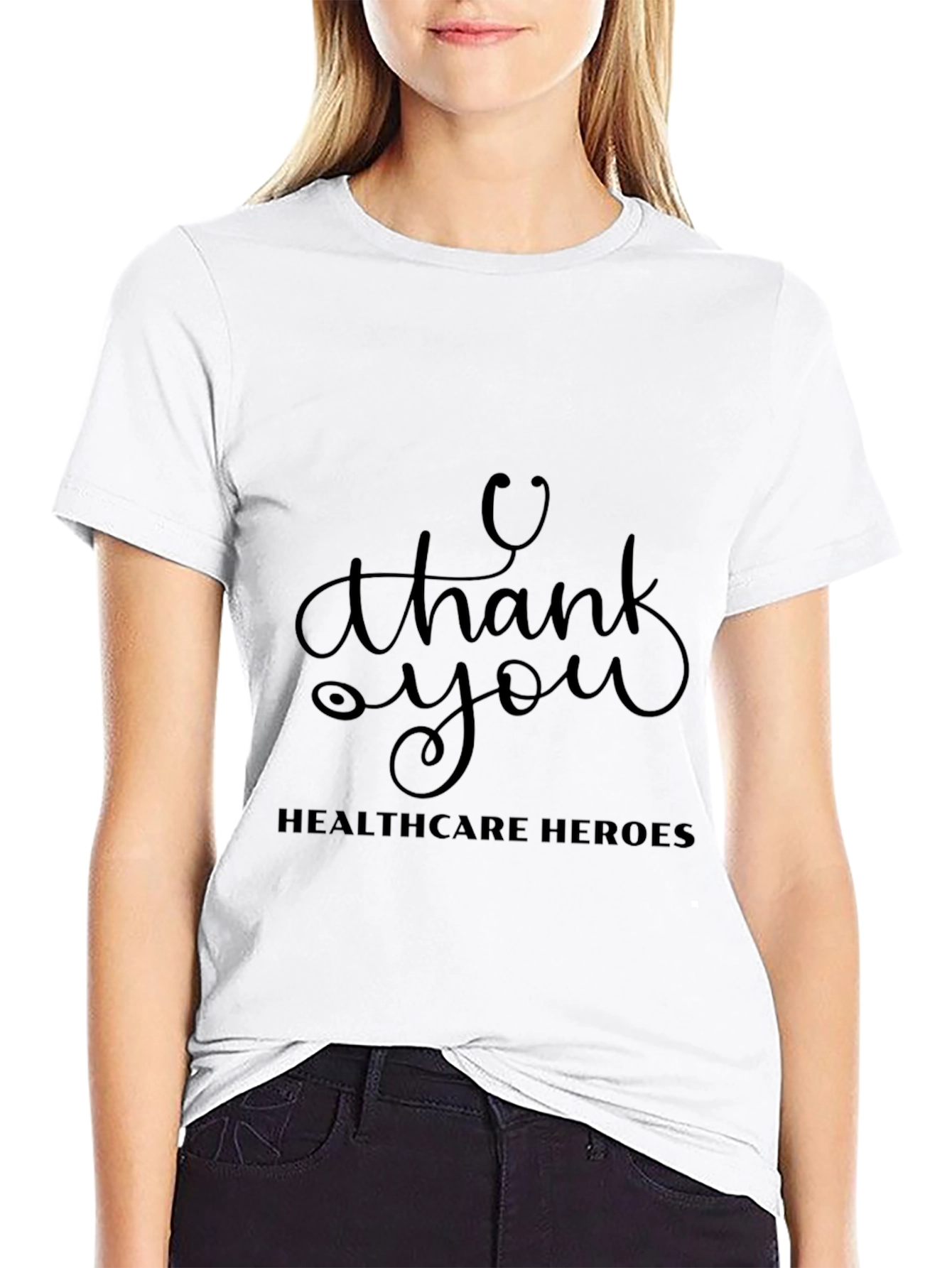 Healthcare Heroes Thank You Black T-Shirt