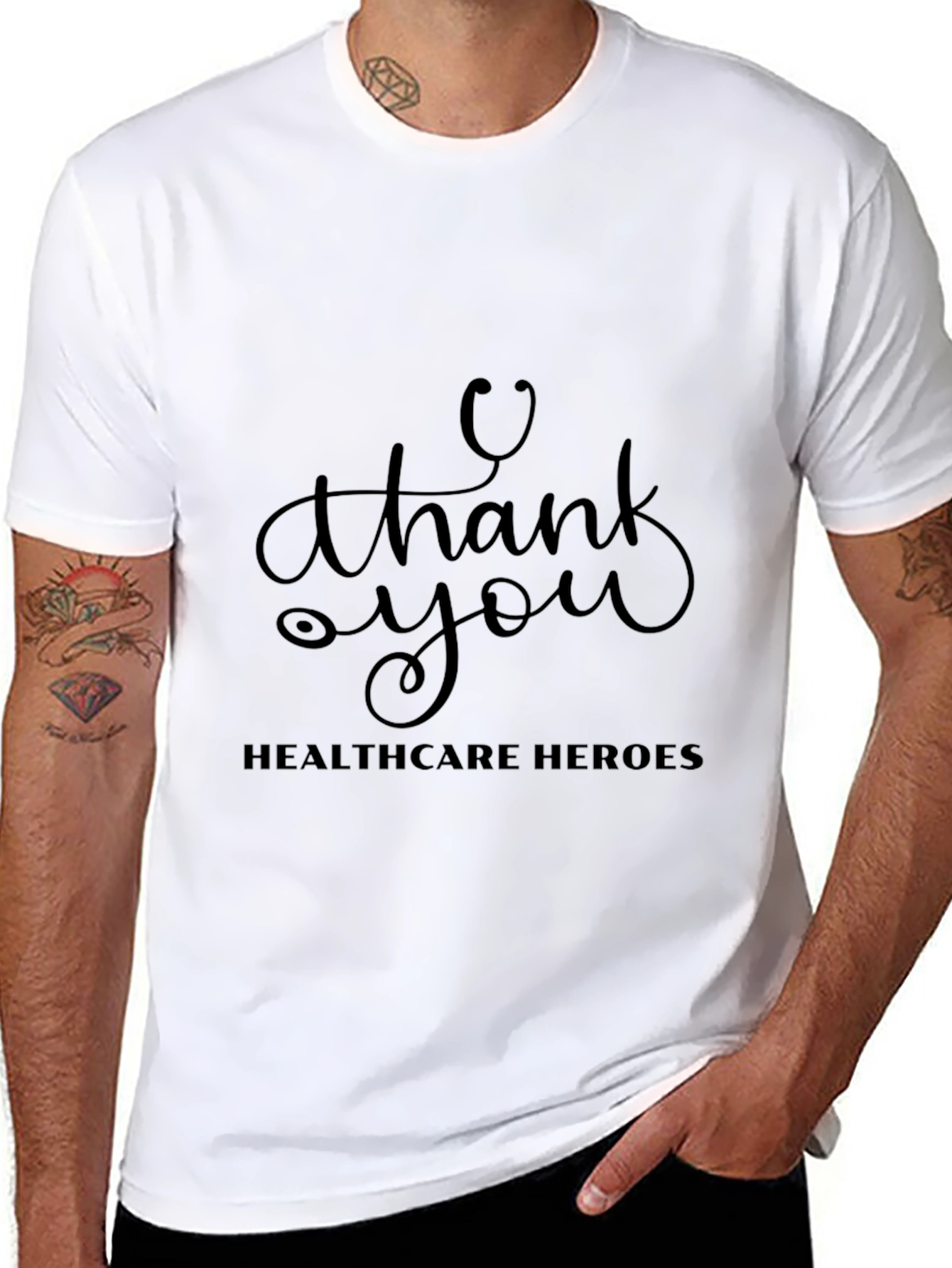 Healthcare Heroes Thank You Black T-Shirt